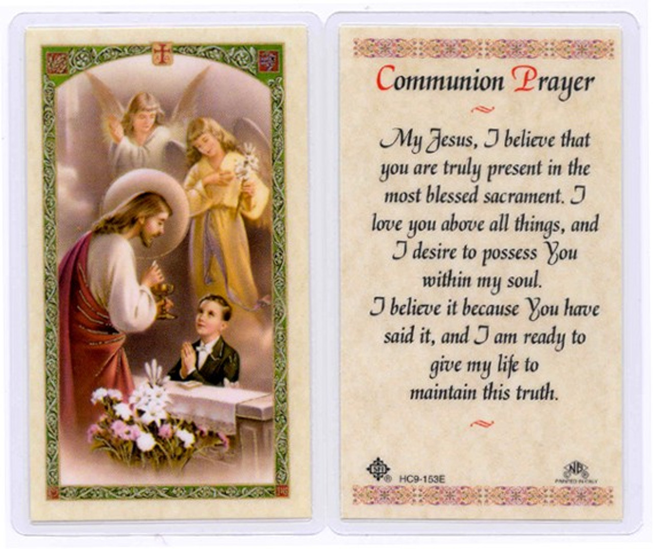Sisters of Carmel: Laminated First Holy Communion Cards