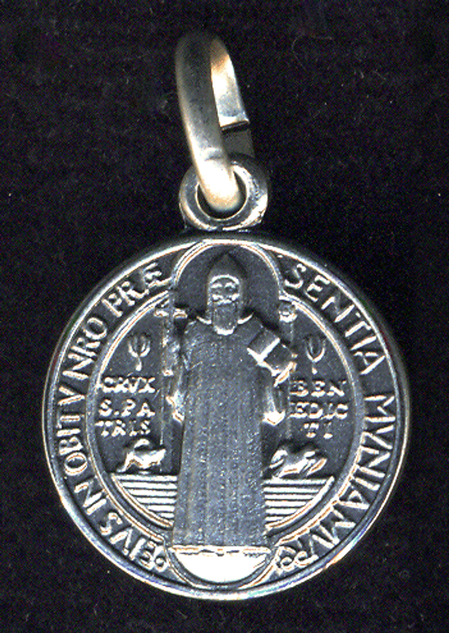 Tiny Saint Benedict Medal Sterling Silver L762