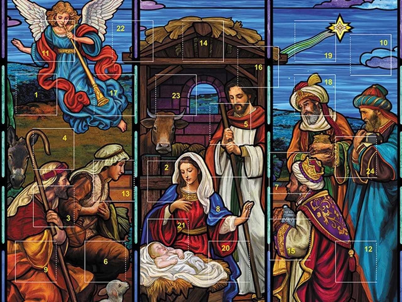 Sisters of Carmel Stained Glass Nativity Advent Calendar