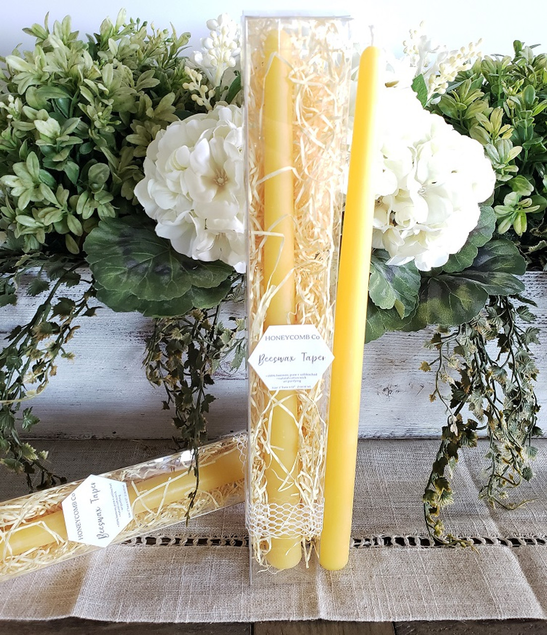 Honeycomb Beeswax Taper Candles, Gifts