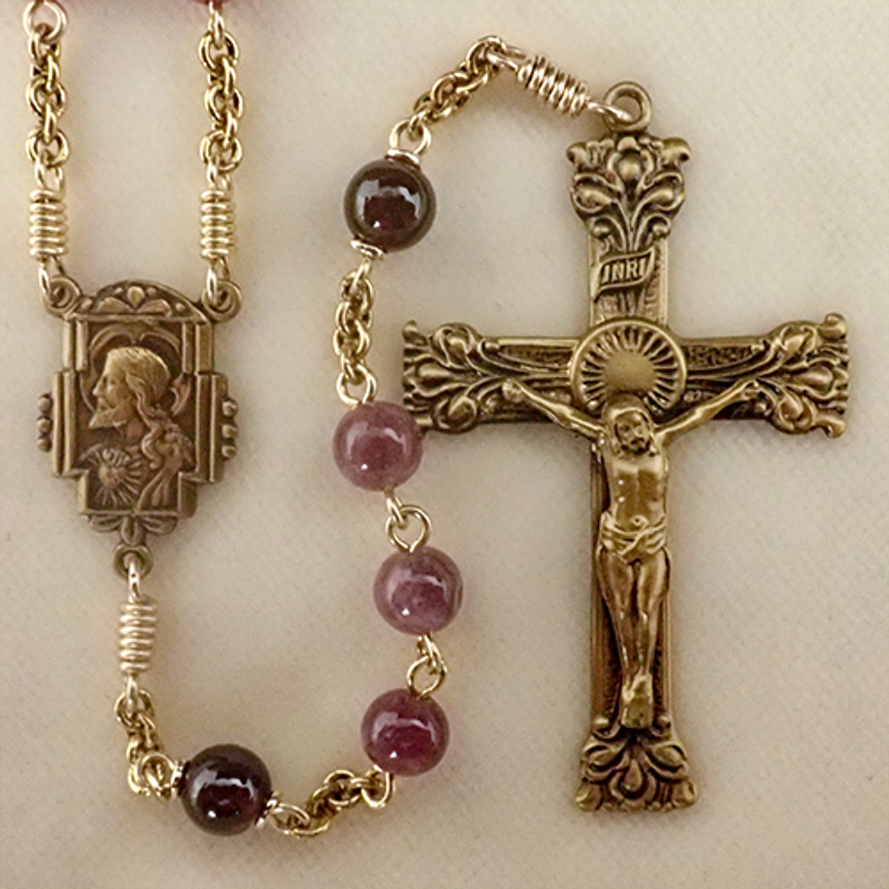 Catholic small Religious oxidized Italian crucifixes and rosary