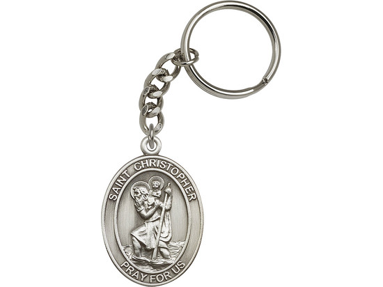Sisters of Carmel: St. Christopher Pray for Us Oval Key Chain