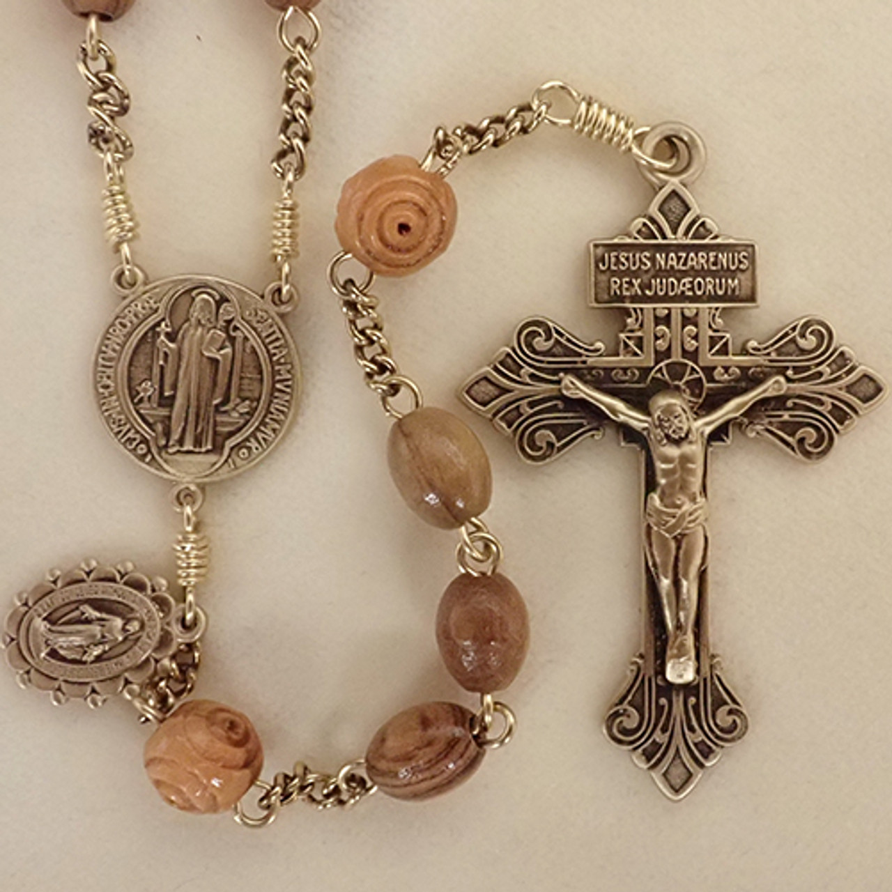 Italian Rosary Making Kit for 5 Rosaries - Catholic Rosary Cross and Center  Sets with 2” Pardon Crucifix with Sacramental Medals (Miraculous Medal and