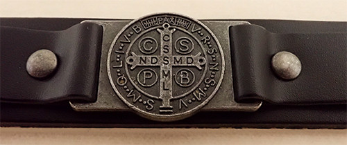 Sisters of Carmel Men's St. Benedict leather bracelet