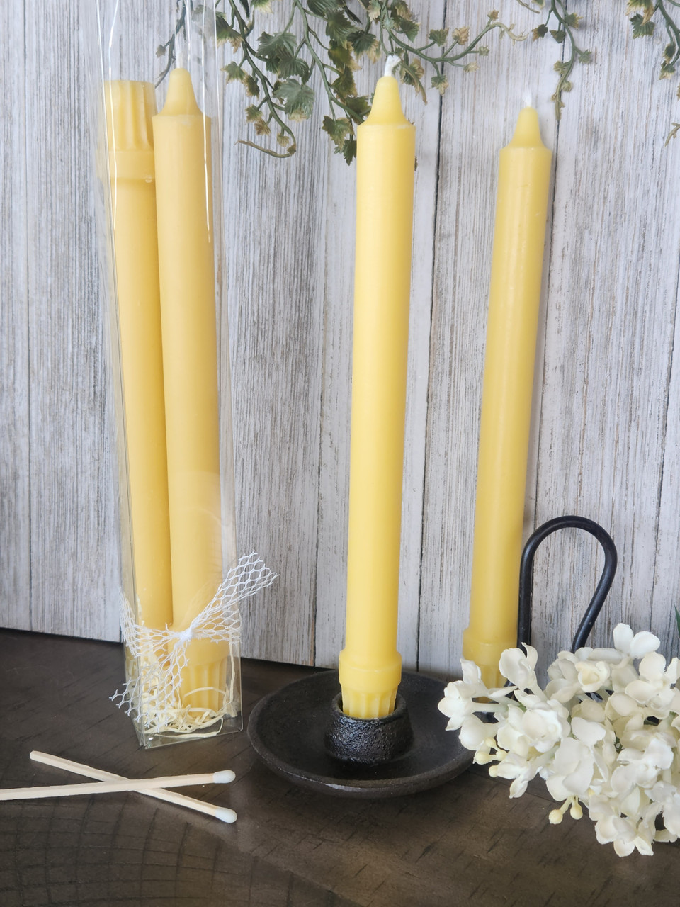 100% Beeswax Floral Scented Colonial Taper Candles