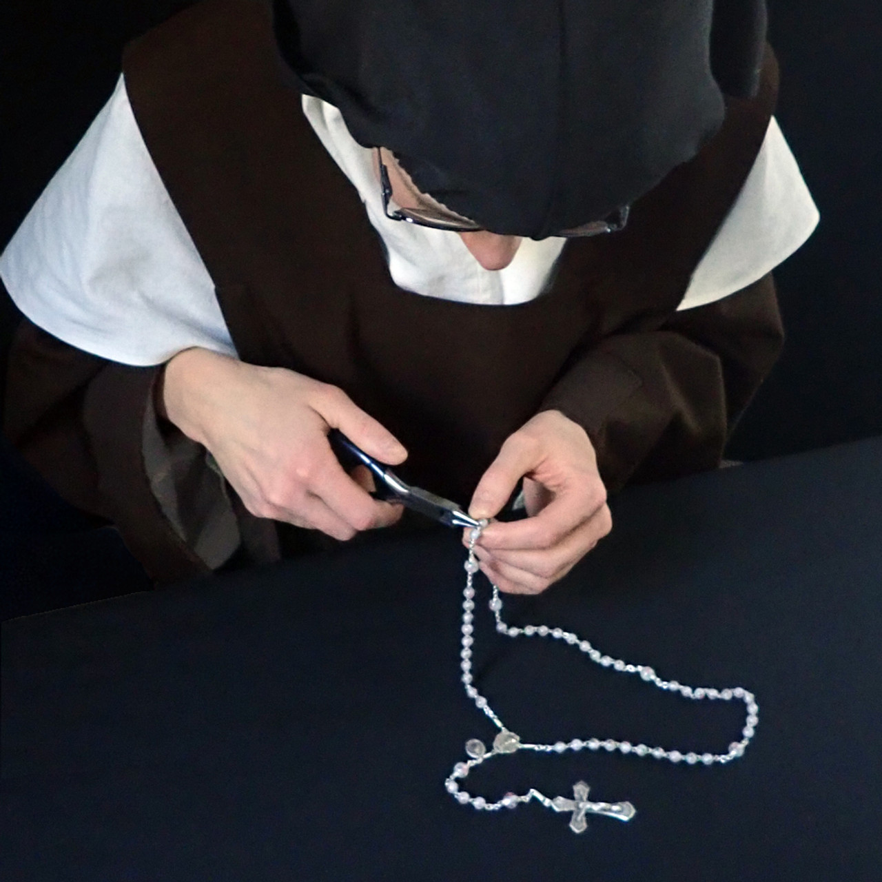 Sacred Heart Catholic Rosary Beads in Fantasy Jasper and Swarovski - Rosary  - Confirmation Gift - Catholic Gift - First Communion