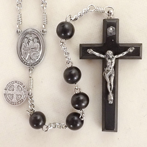Ebony Rosary 黒檀象嵌ロザリオ(17) Sisters of Carmel: Men's Black onyx vintage rosary