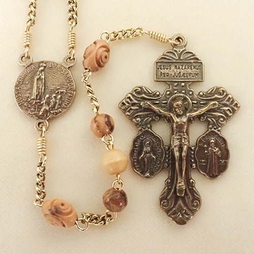 Vintage Olive Wood Rosary - Main Image