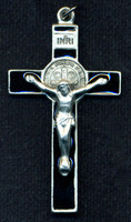 Pewter With Black Enamel Inlay - St. Benedict Crucifix