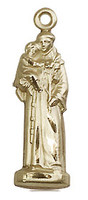 St. Anthony figurine medal gold filled