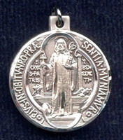 Sterling Silver St. Benedict Medal (back)