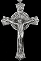 Pewter Fancy Halo Crucifix