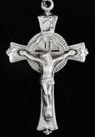 Sterling Silver Fancy Halo Crucifix