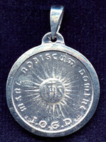 Reverse side of sterling silver Holy Face Medal