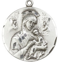 Round Sterling Our Lady of Perpetual Help Medal