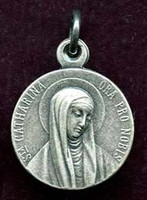 Our Lady of the Rosary \ St. Catherine- .5" - Double Sided Nickel Silver Side Medal