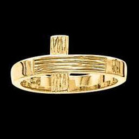 Gold Rugged Cross Ring - Ladies