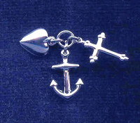 Sterling silver Faith, Hope, & Charity Pendant