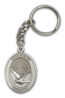 Holy Spirit key chain with silver finish