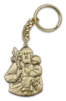St. Joseph key chain with gold finish