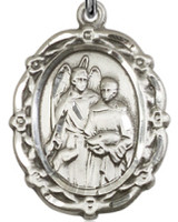 Floral St. Raphael Medal - sterling silver