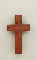 Light Rosewood - 1.5 " Simple Crucifix back