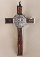 Back of the rosewood St. Benedict nickel silver inlaid crucifix