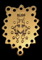 Filigree Miraculous Medal - 1"- Double-Sided Gold Oxidized/Brass Centerpiece (41)