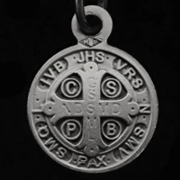 3/8" sterling silver St. Benedict Medal