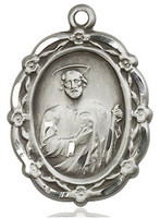 St. Jude Ornate Oval Medal Sterling Silver