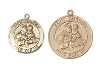 Patron Saint Round Medals 75" and 1" 14KT