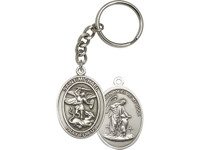 St Michael the Archangel Key Chain with silver finish