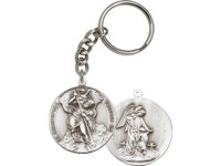 St. Christopher Key Chain with silver finish