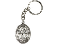 St. Isidore the Farmer Key Chain with silver finish