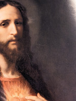 Sacred Heart of Jesus Small Unframed Print - scratch near center