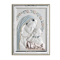 Madonna and Child Sterling silver plaque