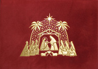 Gold Nativity Single Christmas Card