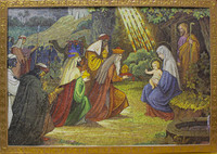 Mosaic Nativity Single Christmas Card