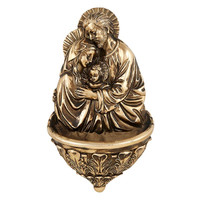 Bronze holy family water font