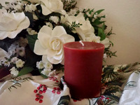 Red 3x4 Christmas Pillar Candle