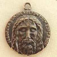 Vintage Bronze Holy Face Medal