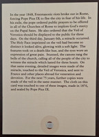 Image of Holy Face Framed Image with Papal Seal - Back