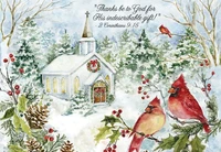 Snowy Chapel Petite Boxed Christmas Cards