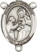 St. John of God  - .75" Oval - Sterling Silver Centerpiece