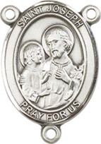 St. Joseph   - .75" Oval - Sterling Silver Centerpiece