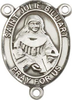 St. Julie  Billiart  - .75" Oval - Sterling Silver Centerpiece