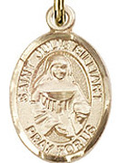 St. Julie  Billiart - .50" Oval - Gold Filled Side Medal