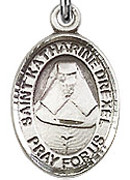 St. Katharine Drexel - .50" Oval - Sterling Silver Side Medal