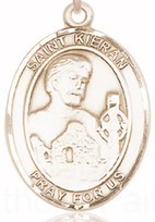 St. Kieran - .50" Oval - Gold Filled Side Medal