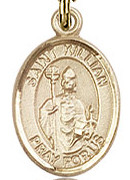 St. Kilian - .50" Oval - Gold Filled Side Medal